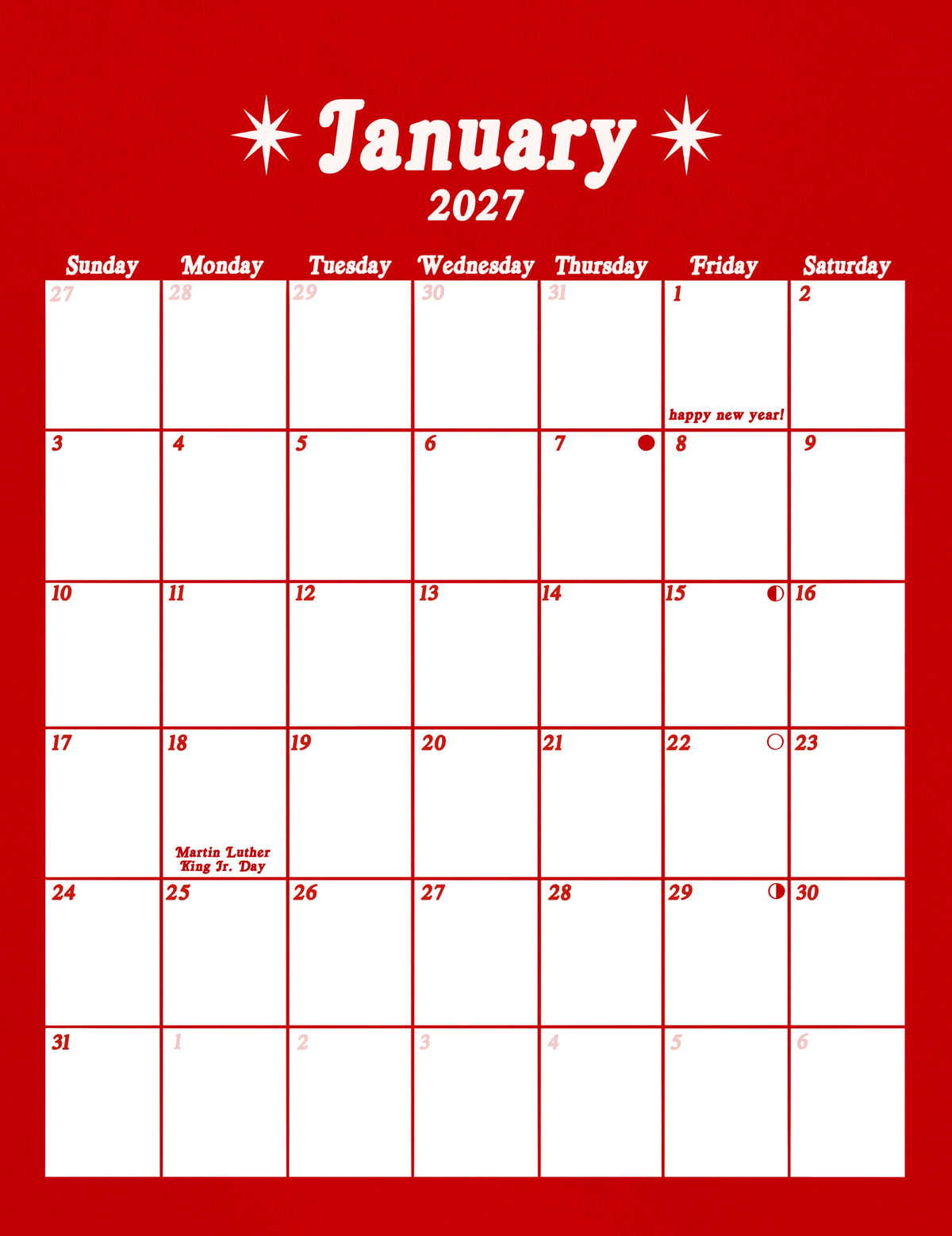 PREORDER 2027 Wall Calendar