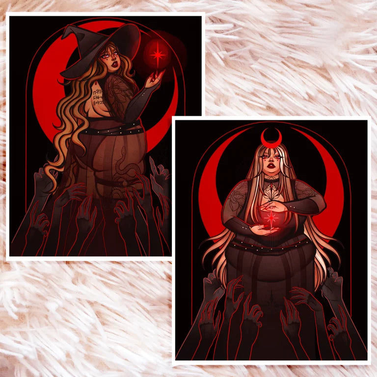 Crimson Moon Art Prints