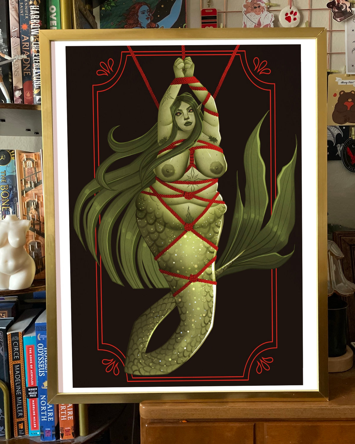 Shibari Mermaid Large Art Print