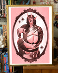 Pink Demon Girl IX Large Art Print