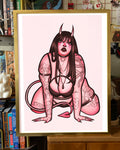 Pink Demon Girl IV Large Art Print