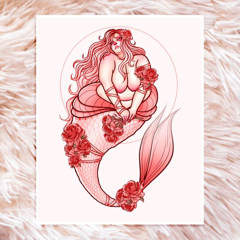 Pink Mermaid Art Print